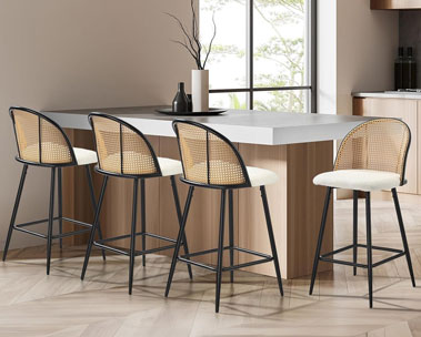 Oikiture Boucle Bar Stools